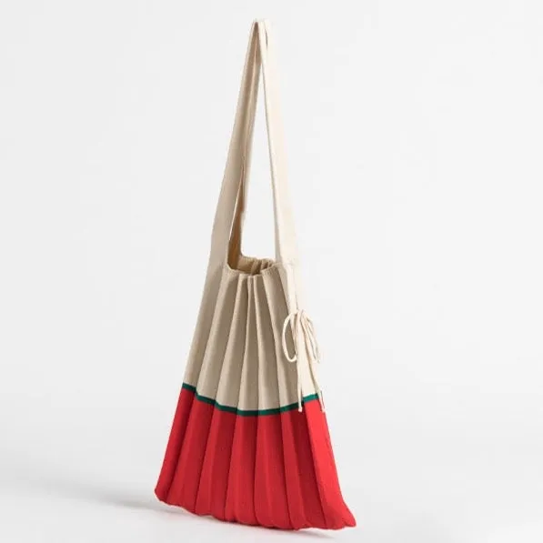 Mona Accordion Pleats Knit Shopper Bags