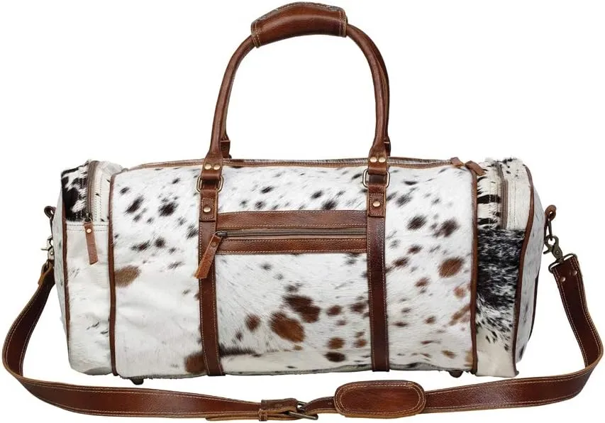Myra Bag Amore Cowhide & Leather Duffle Travel Bag S-1122