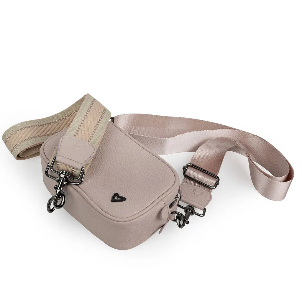 NEW: Durham Vegan Leather Crossbody - Dusty Pink