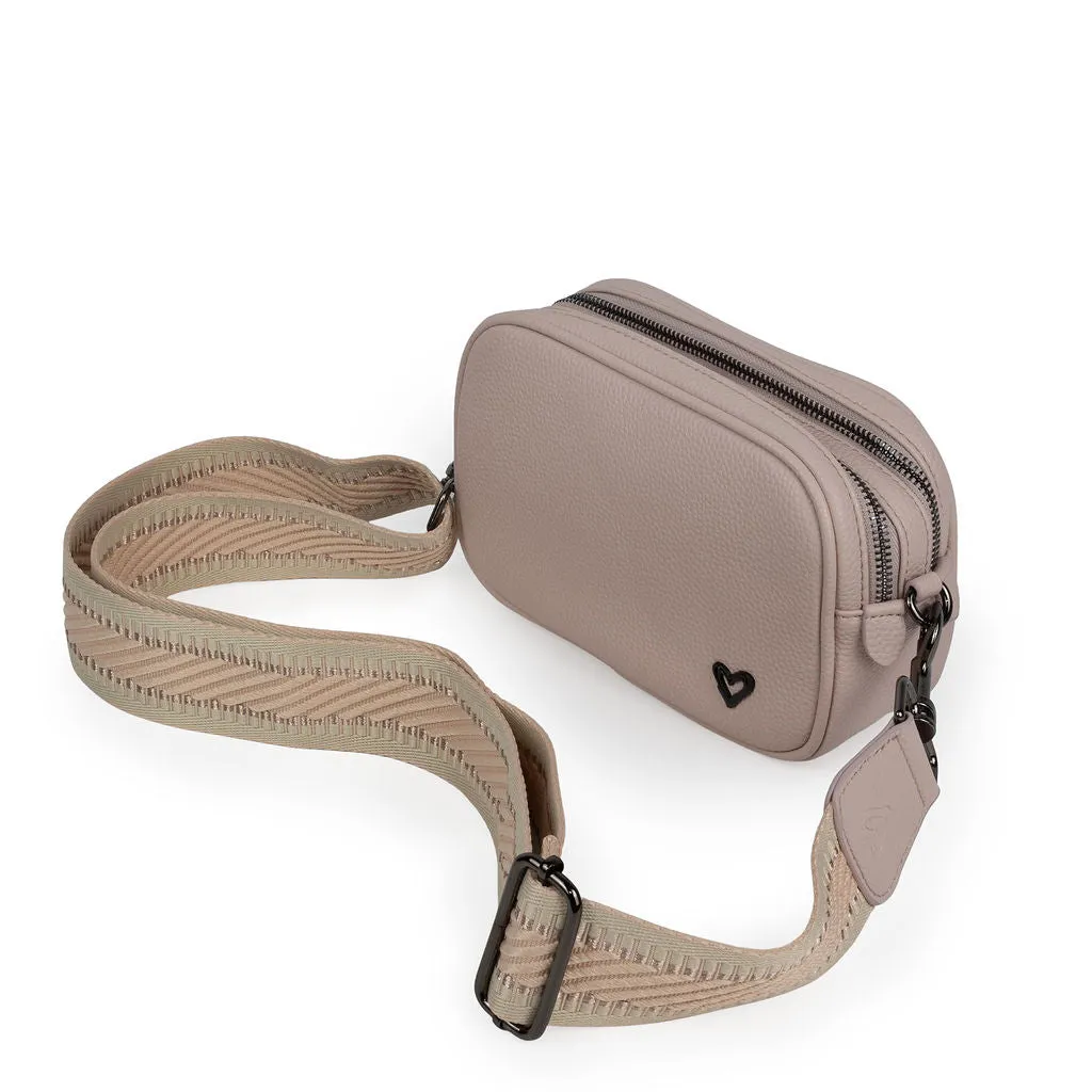 NEW: Durham Vegan Leather Crossbody - Dusty Pink