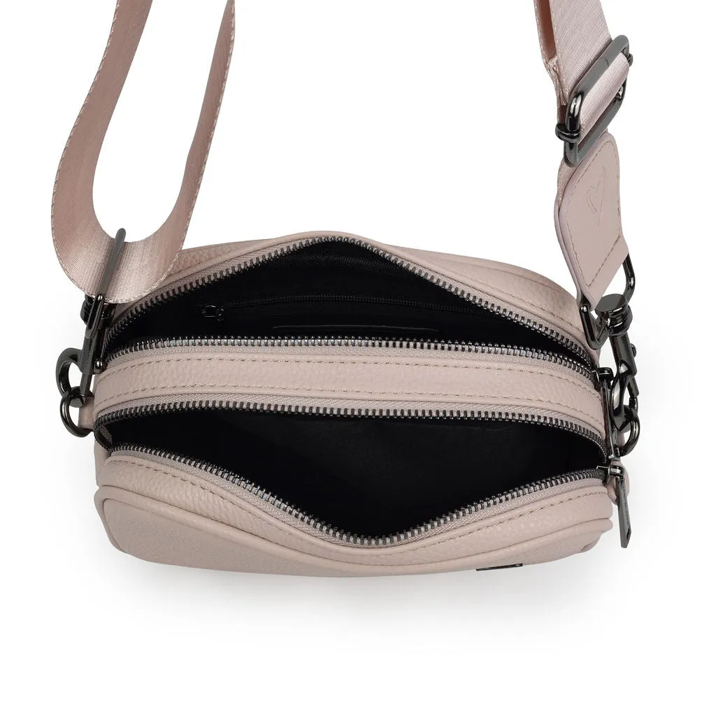 NEW: Durham Vegan Leather Crossbody - Dusty Pink
