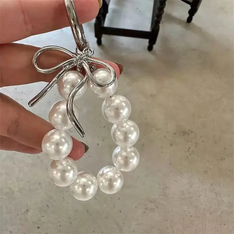Pearl and Bow Bag Charm