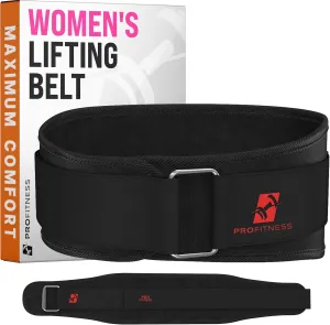 ProFitness Weight Lifting Belt for Women - 4'' Wide Comfortable Workout Belt for Women - Weight Belt for Women Squats & Deadlifts - Back Support Weight Lifting Belt Women & Men