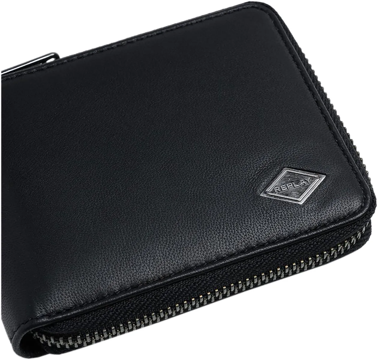 Replay Zip Around Coin, Note & Card Wallet Fm5240.001 In Black For Men