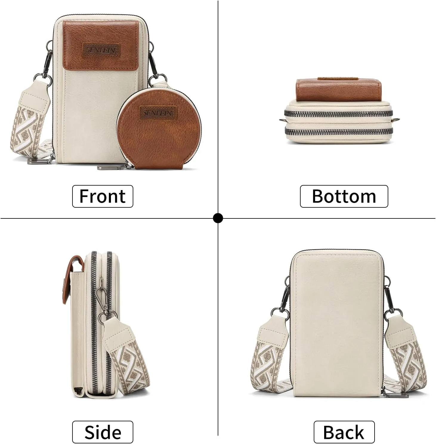 SENDEFN Small Crossbody Cell Phone Purse for Women Leather Cellphone Bags Wallet Purses with Multi Card Slots