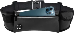 Slim Running Belt Fanny Pack for Women and Men,Fanny Pack with Reflective Adjustable Elastic Belt,Waist Pack Bag for Hiking Cycling Workout,Phone Holder for Running