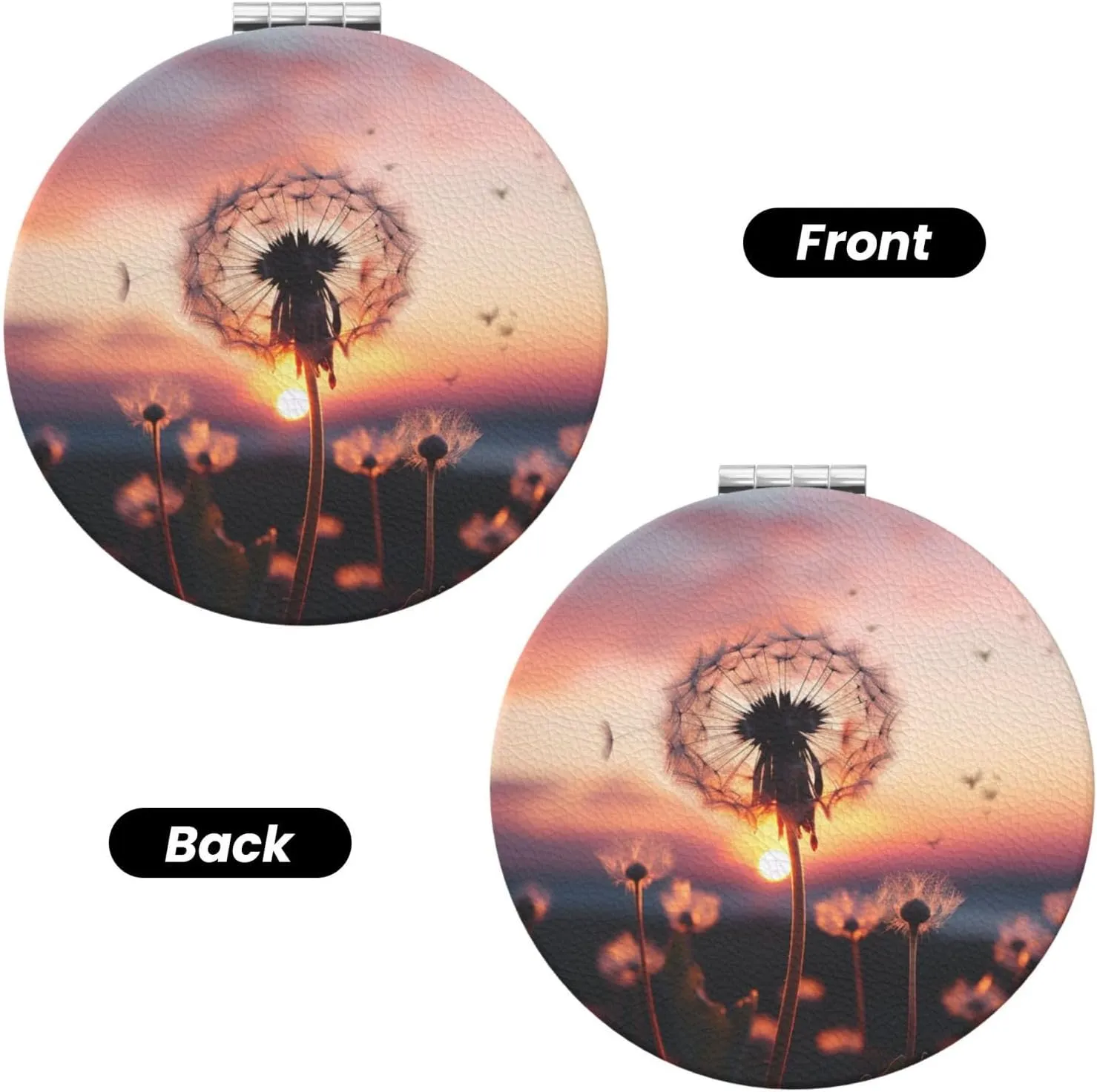 Travel Makeup Mirror for Women Double-Sided 1X/2X Magnifying Foldable Cosmetic Mirror Portable Pocket Mirror Dandelion in The Sunset Vanity Mirror Compact Beauty Mirror for Pocket Purse Clutch