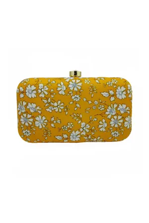 Trendy Fancy Fabric Yellow Color Party Style Clutch Purses