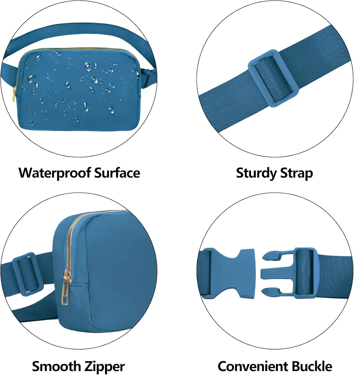 VOROLO Fanny Pack For Women And Men Crossbody Bag Belt Bag with Adjustable Strap Graduation Gifts Blue