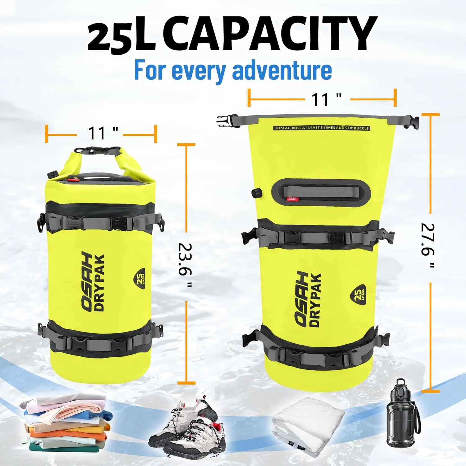 Waterproof Dry Bag - Motorcycle Luggage Tail Bag with Straps for Back Seat, Roll Top Lightweight Waterproof Backpack Sack for Travel, Swimming, Boating, Kayaking, Camping and Beach