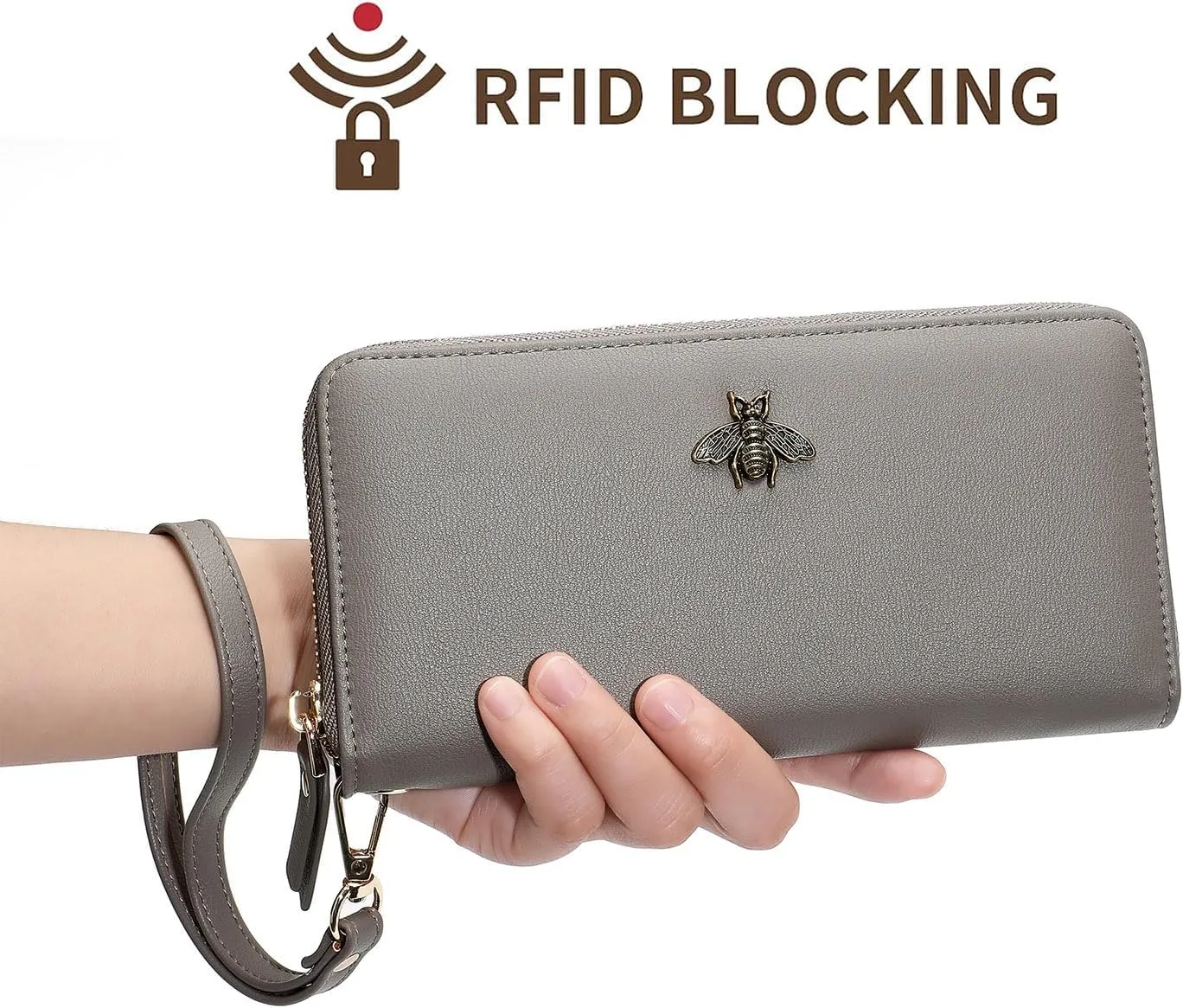Women Wallet RFID Blocking Ladies Clutch Purses Long Wristlet Wallets for Women