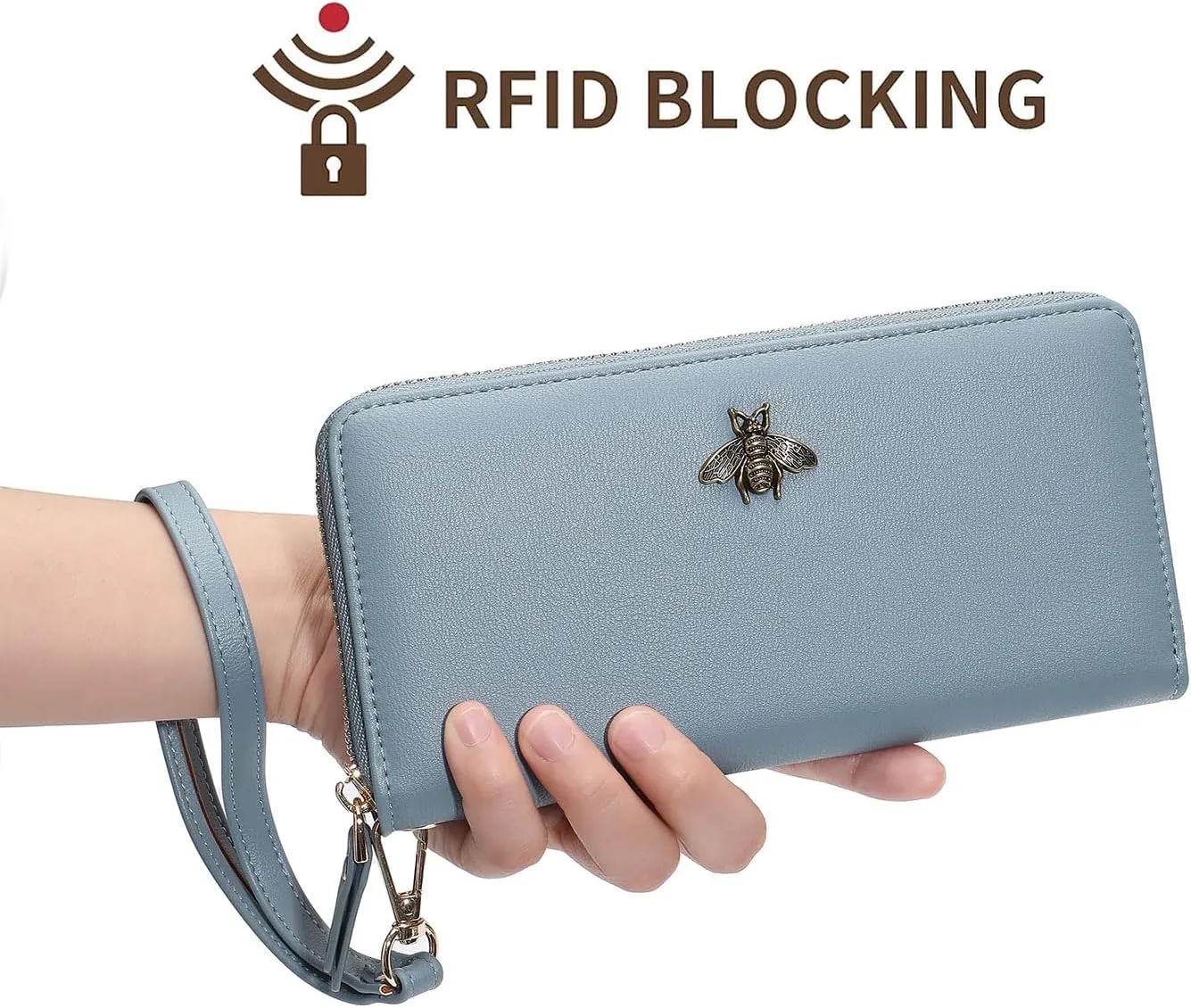 Women Wallet RFID Blocking Ladies Clutch Purses Long Wristlet Wallets for Women