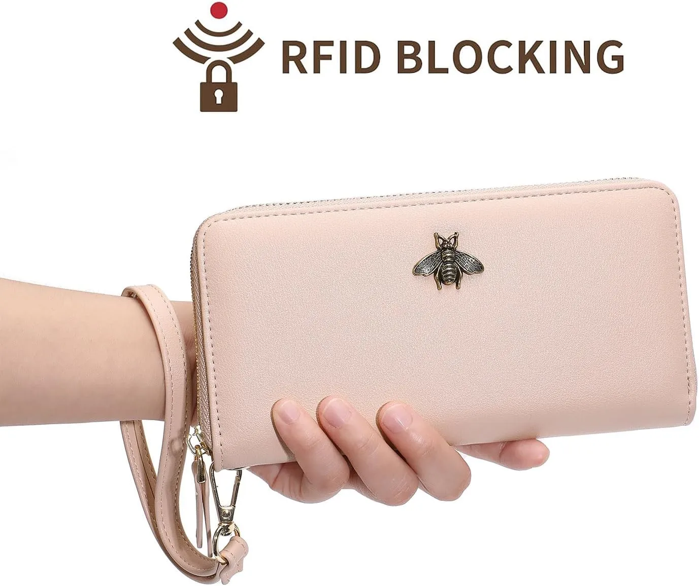 Women Wallet RFID Blocking Ladies Clutch Purses Long Wristlet Wallets for Women