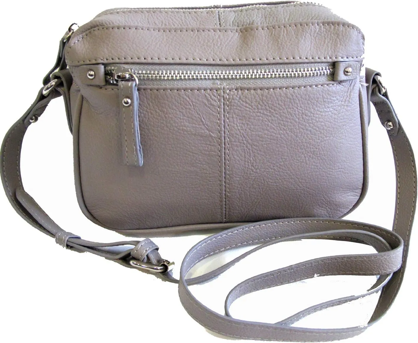 Women's Leather Cross Body Everyday Purse Single Strap Black, Grey