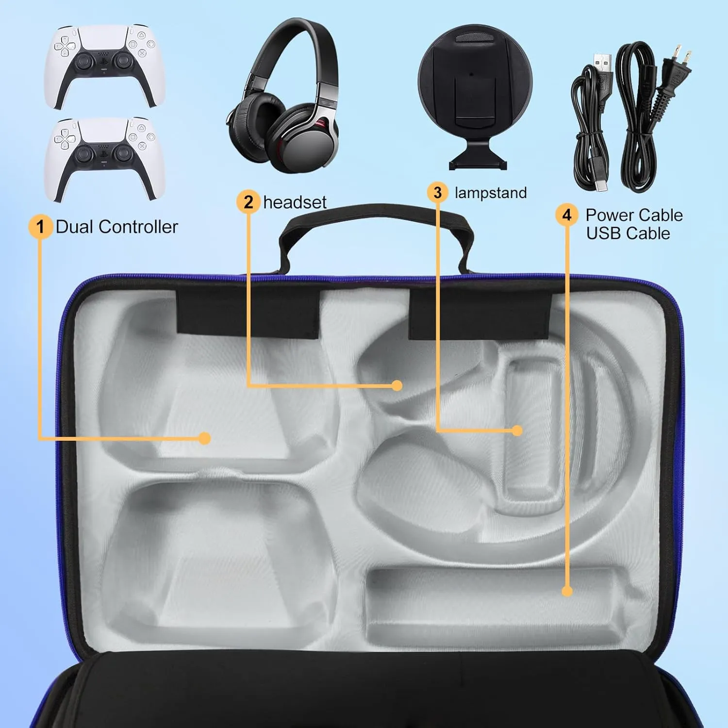 ZORETCO Carrying Case Compatible with PS5,Hard-Shell Travel Bag Holds PlayStation 5 Console,Wireless DualSense Controllers,Base,Games and Accessories (Black Grey)