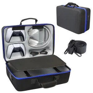 ZORETCO Carrying Case Compatible with PS5,Hard-Shell Travel Bag Holds PlayStation 5 Console,Wireless DualSense Controllers,Base,Games and Accessories (Black Grey)
