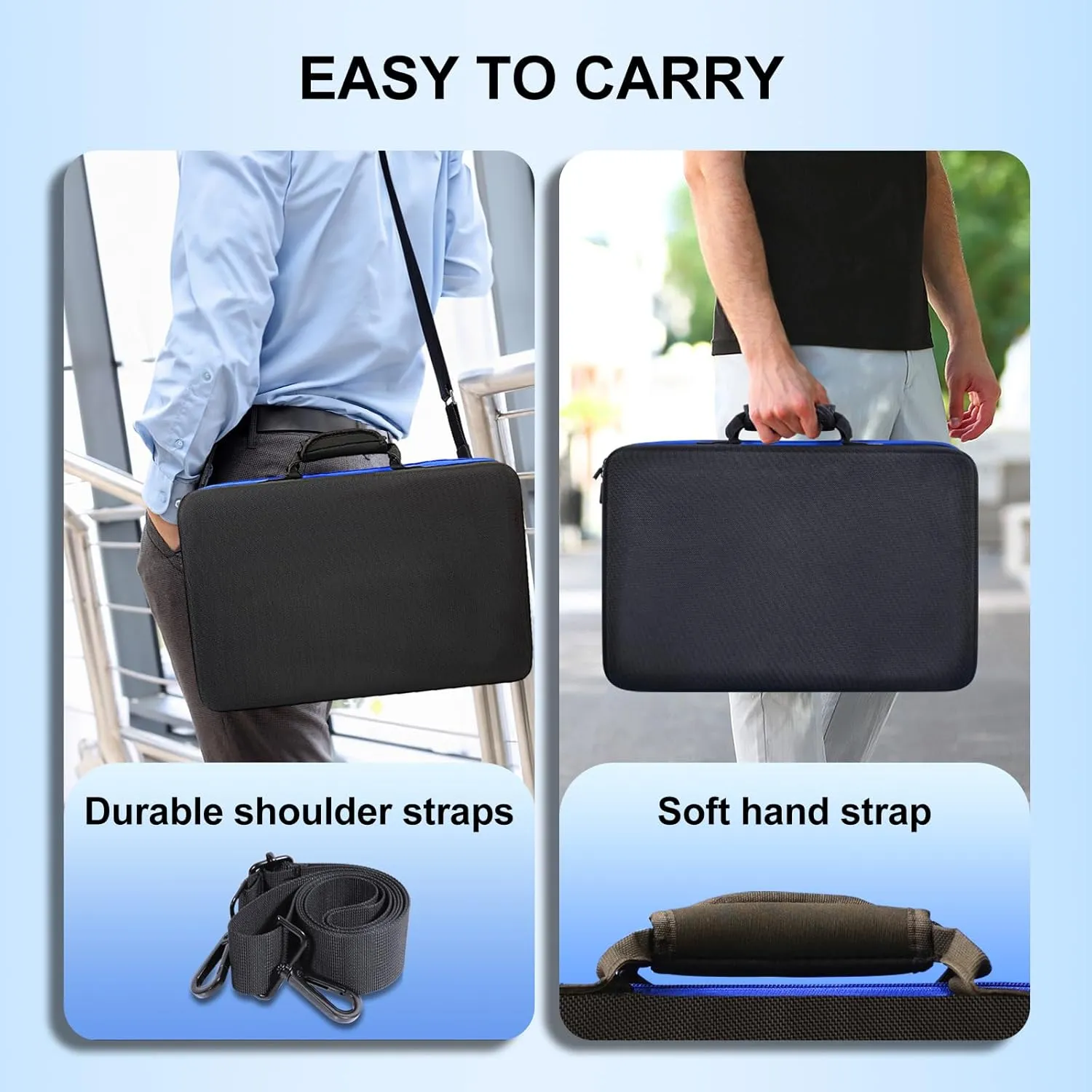 ZORETCO Carrying Case Compatible with PS5,Hard-Shell Travel Bag Holds PlayStation 5 Console,Wireless DualSense Controllers,Base,Games and Accessories (Black Grey)